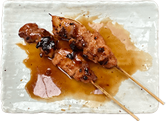 Momo yakitori skewer made with juicy chicken thigh in Kobe, Japan